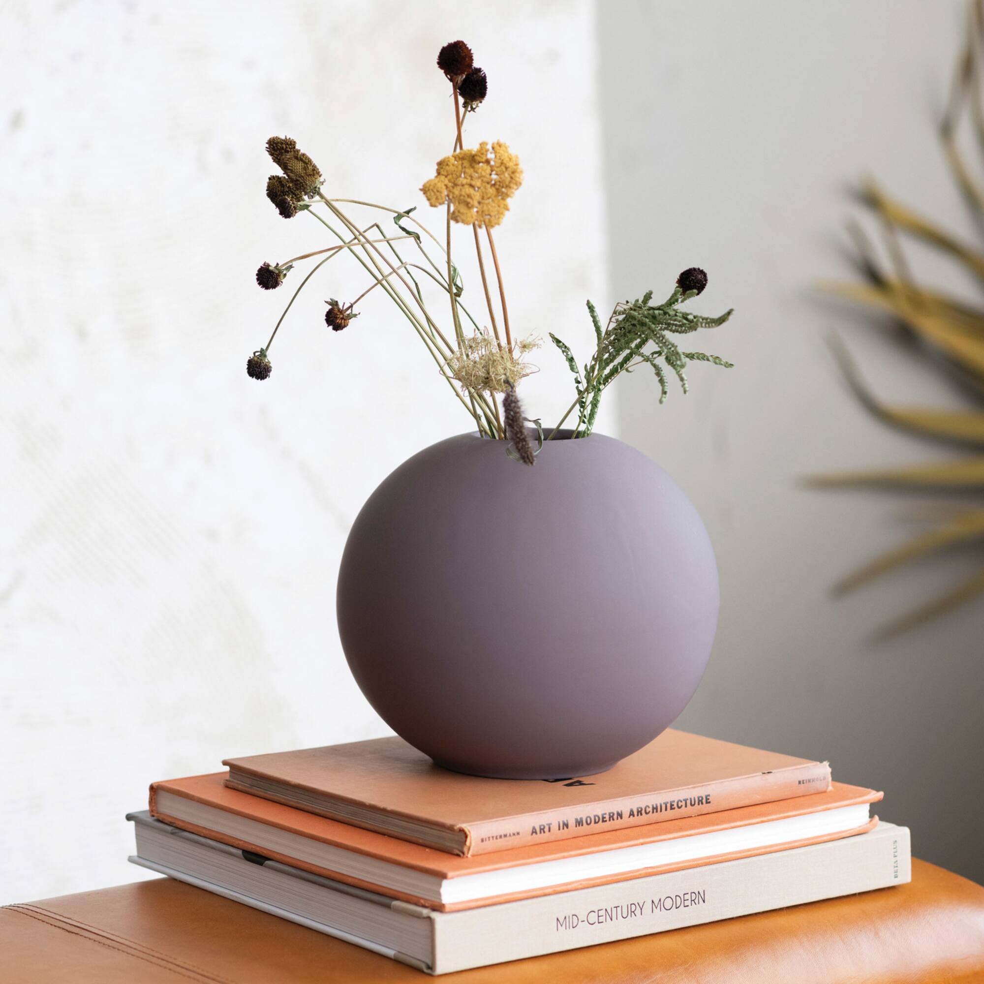 Hello Honey® 8.5" Matte Plum Latex Glaze Stoneware Vase